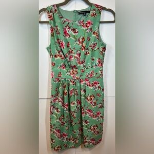 W118 by Walter Baker Mint Green Floral Fit & Flare Sleeveless Dress Size XS